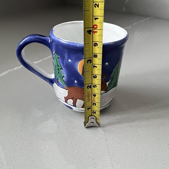 Starbucks Ceramic Coffee Mug Santa Claus Reindeer HandPainted In Hungary Vintage - Picture 6 of 7